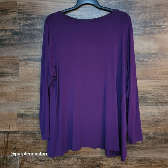 H By Halston A Line Tunic Top Size 2X Modal Soft Comfort Stretch Lagenlook - Picture 3 of 10